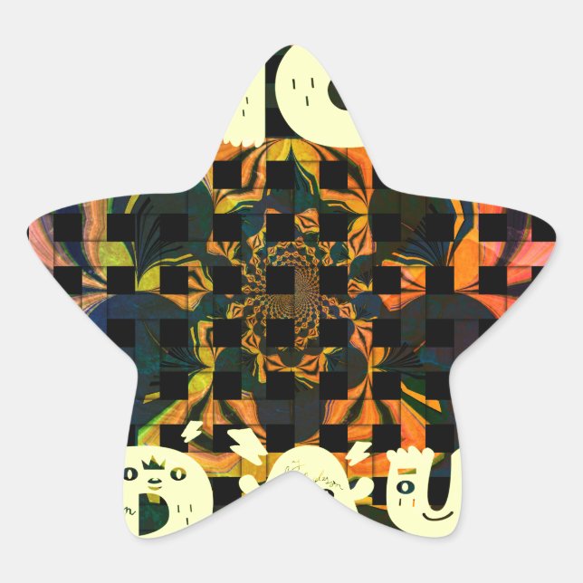 Beautiful Lovely Have a Nice Day Text Print vector Star Sticker (Front)