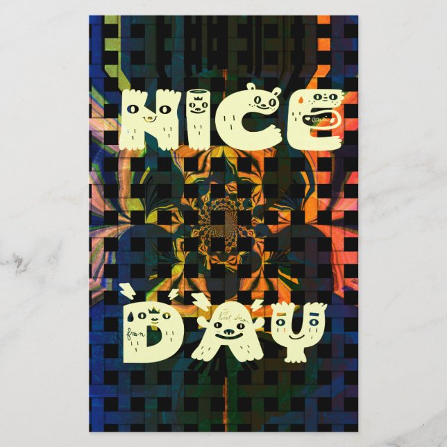Beautiful Lovely Have a Nice Day Text Print vector Stationery (Front)