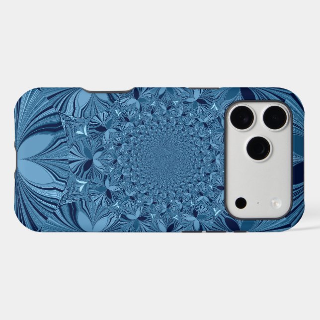 Beautiful Lovely Iridescent Blue Kaleidoscope Art  (Back (Horizontal))