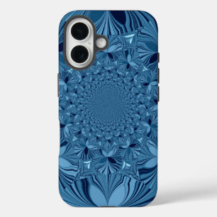 Beautiful Lovely Iridescent Blue Kaleidoscope Art  iPhone 16 Case