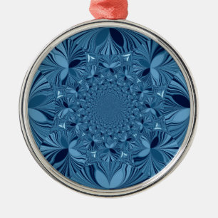 Beautiful Lovely Iridescent Blue Kaleidoscope Art  Metal Tree Decoration