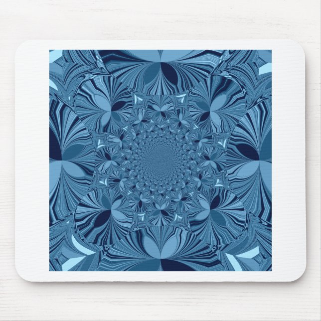 Beautiful Lovely Iridescent Blue Kaleidoscope Art  Mouse Mat (Front)