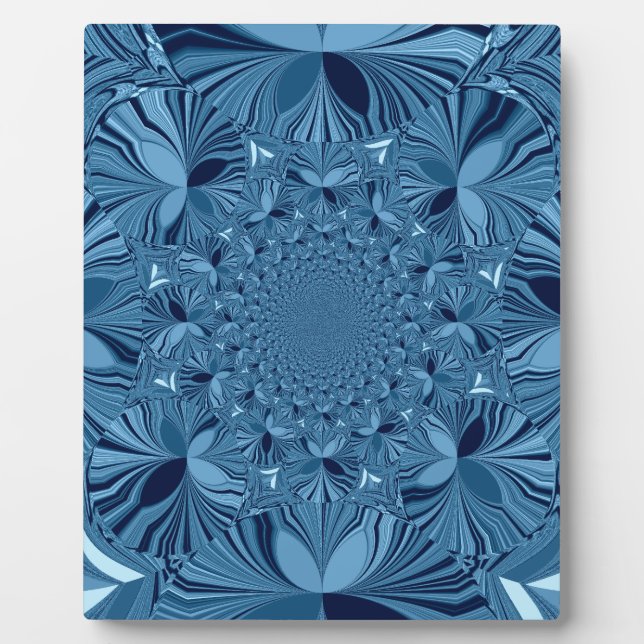 Beautiful Lovely Iridescent Blue Kaleidoscope Art  Plaque (Front)