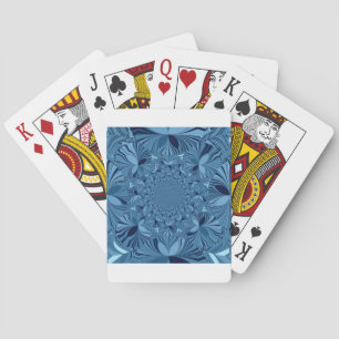 Beautiful Lovely Iridescent Blue Kaleidoscope Art  Playing Cards
