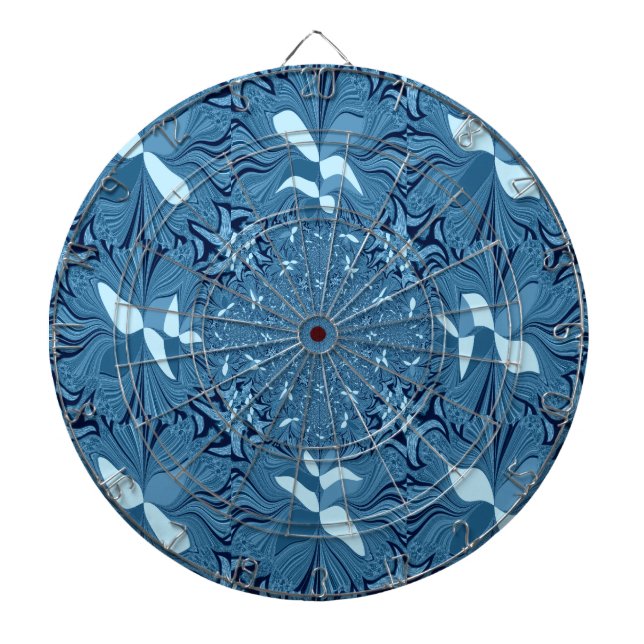Beautiful Lovely Iridescent blue. pattern seamless Dartboard (Front)