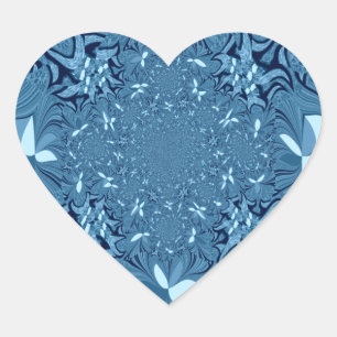 Beautiful Lovely Iridescent blue. pattern seamless Heart Sticker