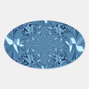 Beautiful Lovely Iridescent blue. pattern seamless Oval Sticker