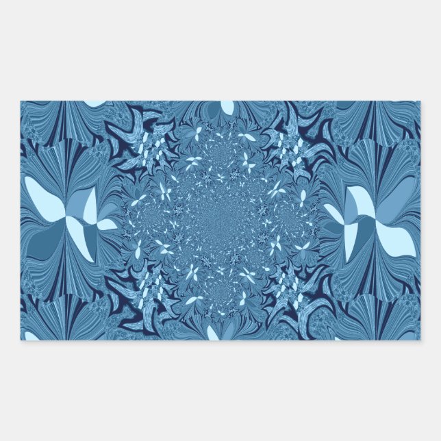 Beautiful Lovely Iridescent blue. pattern seamless Rectangular Sticker (Front)