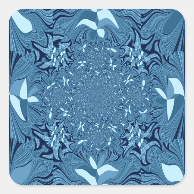 Beautiful Lovely Iridescent blue. pattern seamless Square Sticker (Front)