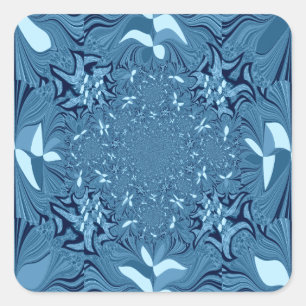 Beautiful Lovely Iridescent blue. pattern seamless Square Sticker
