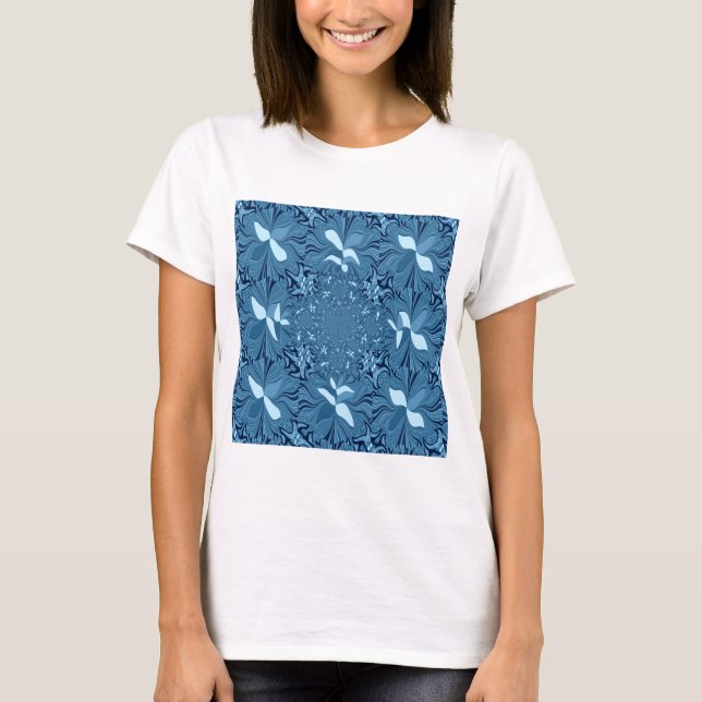Beautiful Lovely Iridescent blue. pattern seamless T-Shirt (Front)