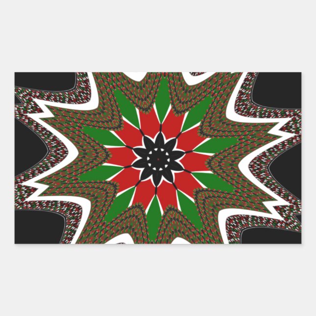 Beautiful Lovely Kenya Cultural Motif Geometrical  Rectangular Sticker (Front)