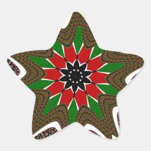 Beautiful Lovely Kenya Cultural Motif Geometrical Star Sticker