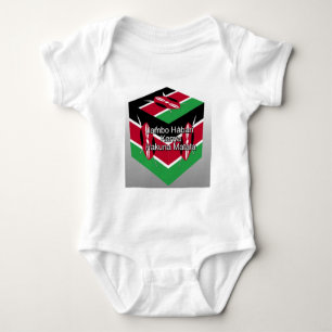Beautiful Lovely Kenyan Flag Cube with Greeting Baby Bodysuit