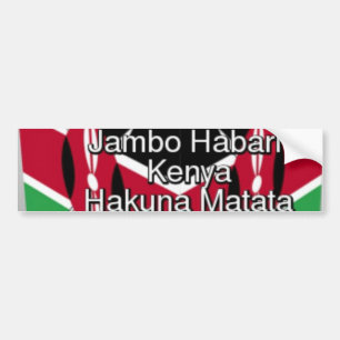 Beautiful Lovely Kenyan Flag Cube with Greeting  Bumper Sticker
