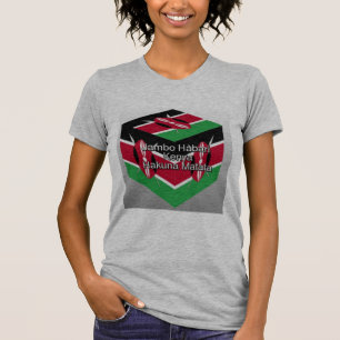Beautiful Lovely Kenyan Flag Cube with Greeting T-Shirt