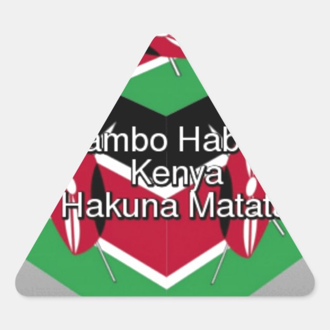 Beautiful Lovely Kenyan Flag Cube with Greeting  Triangle Sticker (Front)