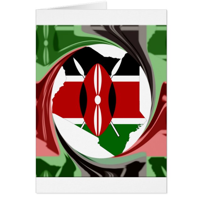 Beautiful Lovely Kenyan Whirlwind Map Design (Front)