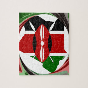 Beautiful Lovely Kenyan Whirlwind Map Design Jigsaw Puzzle