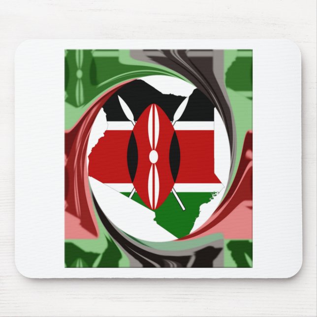 Beautiful Lovely Kenyan Whirlwind Map Design Mouse Mat (Front)