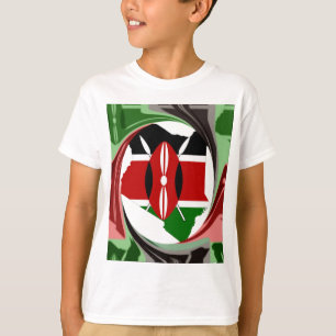Beautiful Lovely Kenyan Whirlwind Map Design T-Shirt