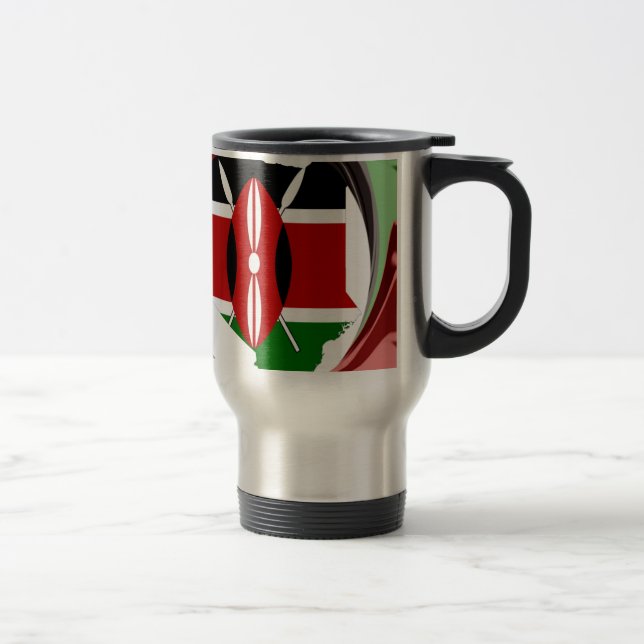 Beautiful Lovely Kenyan Whirlwind Map Design Travel Mug (Right)