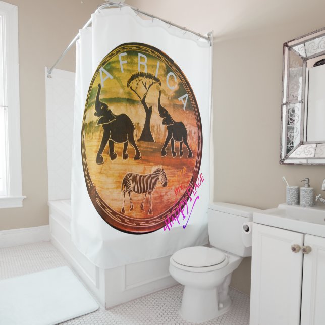 Beautiful Lovely Kenyan Wild Animal Latest Safari Shower Curtain (In Situ)