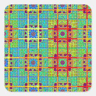 Beautiful Lovely Mayan  ethnic Print vector design Square Sticker