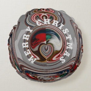 Beautiful Lovely Merry Christmas With Love  Round Cushion