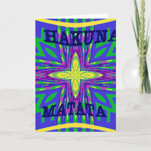 Beautiful Lovely Mombasa Kanga Hakunamatata Tribal Card