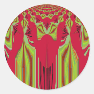 Beautiful Lovely Red and Yellow African Tribal Art Classic Round Sticker