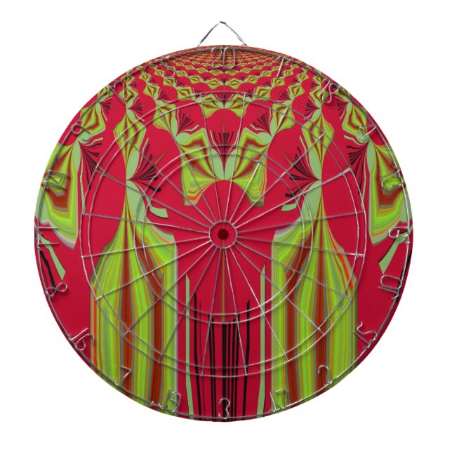 Beautiful Lovely Red and Yellow African Tribal Art Dartboard (Front)