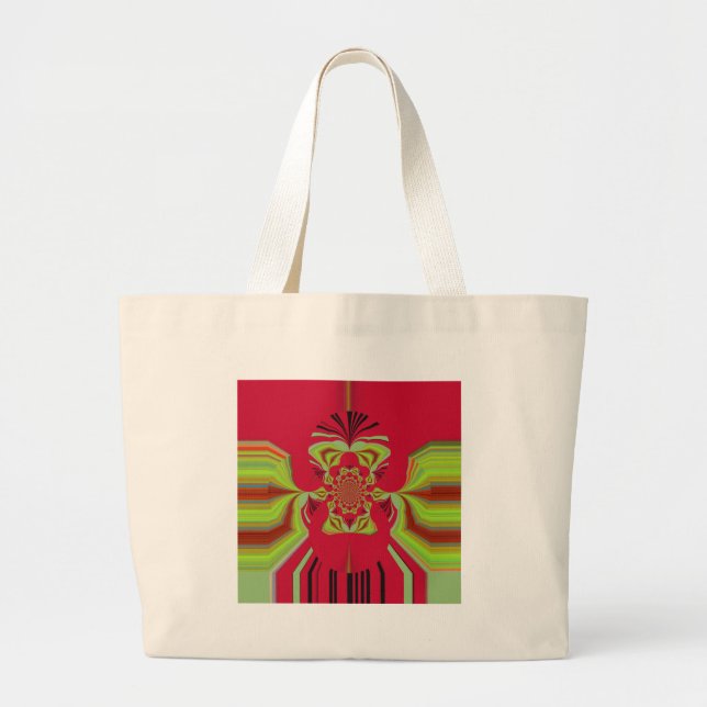 Beautiful Lovely Red Hakuna Matata pattern Large Tote Bag (Front)