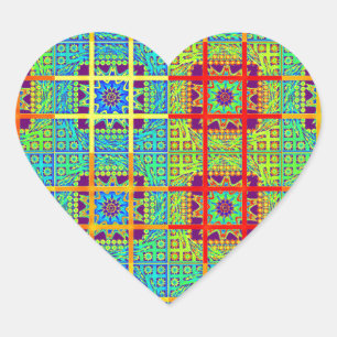 Beautiful Lovely South African Tribal Print vector Heart Sticker