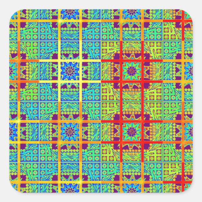 Beautiful Lovely South African Tribal Print vector Square Sticker (Front)