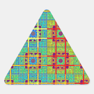 Beautiful Lovely South African Tribal Print vector Triangle Sticker