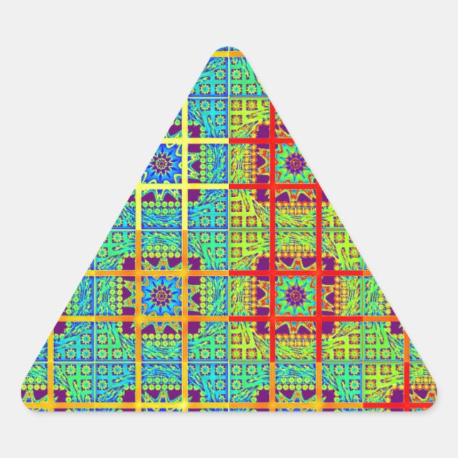 Beautiful Lovely South African Tribal Print vector Triangle Sticker (Front)