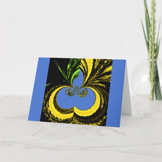 Beautiful Lovely South African Yellow and Blue Art Card (Front)