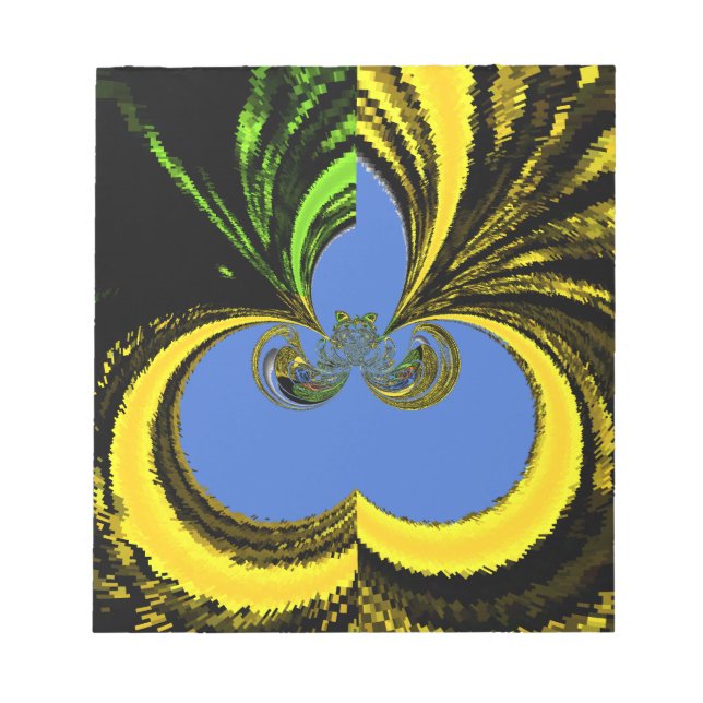 Beautiful Lovely South African Yellow and Blue Art Notepad (Front)