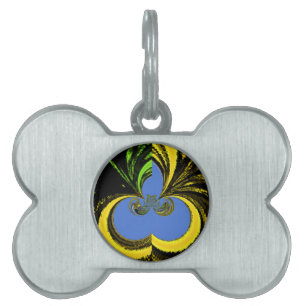 Beautiful Lovely South African Yellow and Blue Art Pet Name Tag