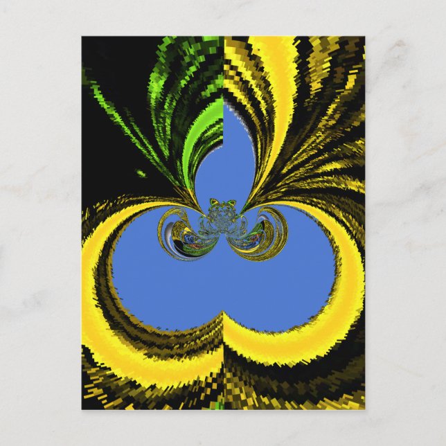 Beautiful Lovely South African Yellow and Blue Art Postcard (Front)