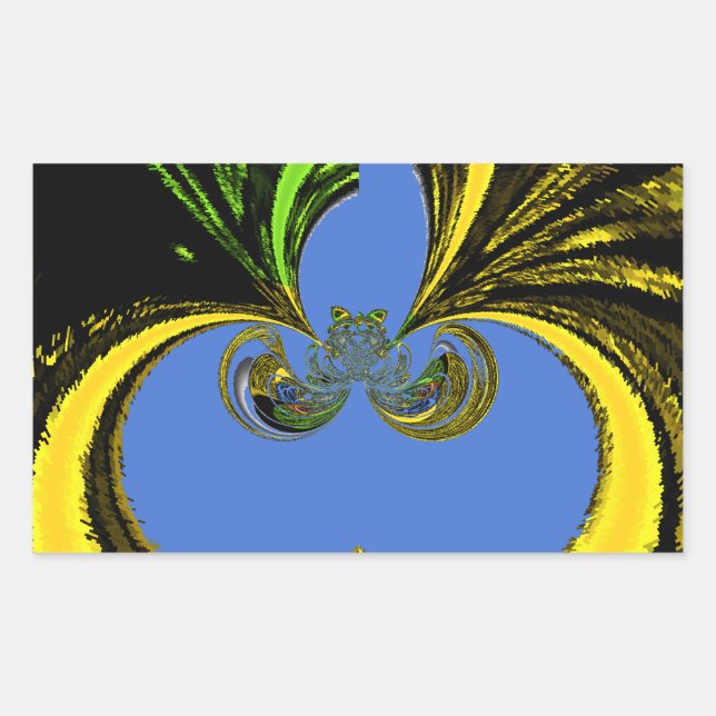 Beautiful Lovely South African Yellow and Blue Art Rectangular Sticker (Front)