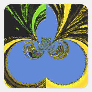 Beautiful Lovely South African Yellow and Blue Art Square Sticker