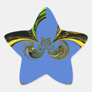 Beautiful Lovely South African Yellow and Blue Art Star Sticker