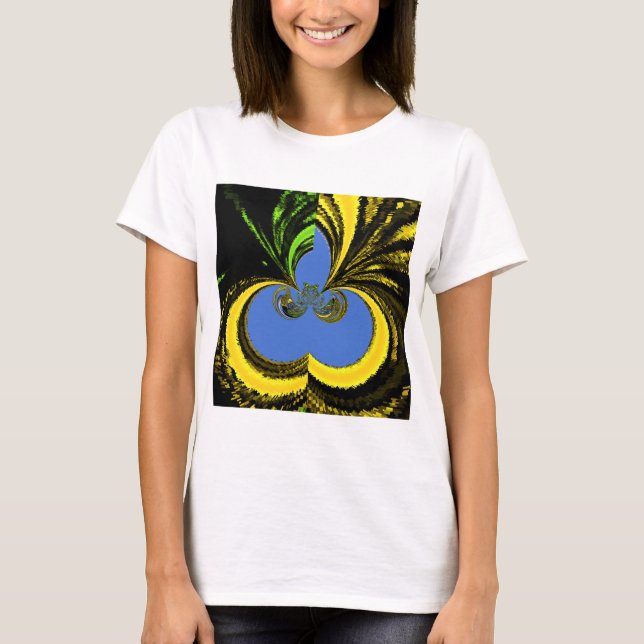 Beautiful Lovely South African Yellow and Blue Art T-Shirt (Front)