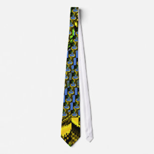 Beautiful Lovely South African Yellow and Blue Art Tie