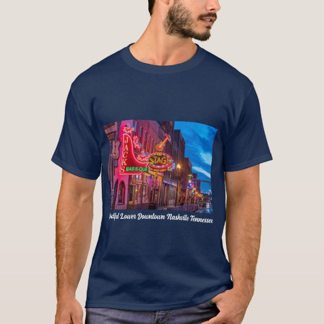 Beautiful Lower Downtown Nashville Tennessee T-Shirt (Front)