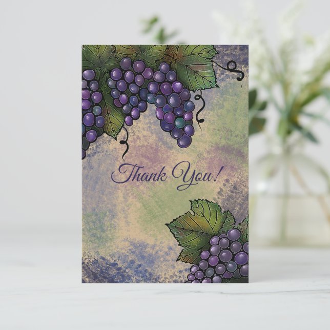 Beautiful Lush Grapes and Leaves | You Customise Card (Standing Front)