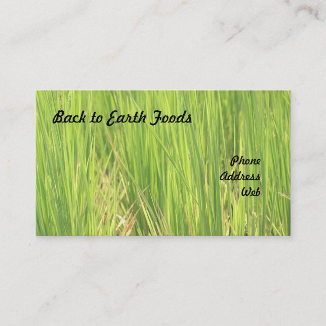 Beautiful Lush Green Rice Field Business Card (Front)
