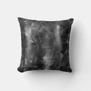 Beautiful Luxury Black Silver Geometrical Pattern Cushion